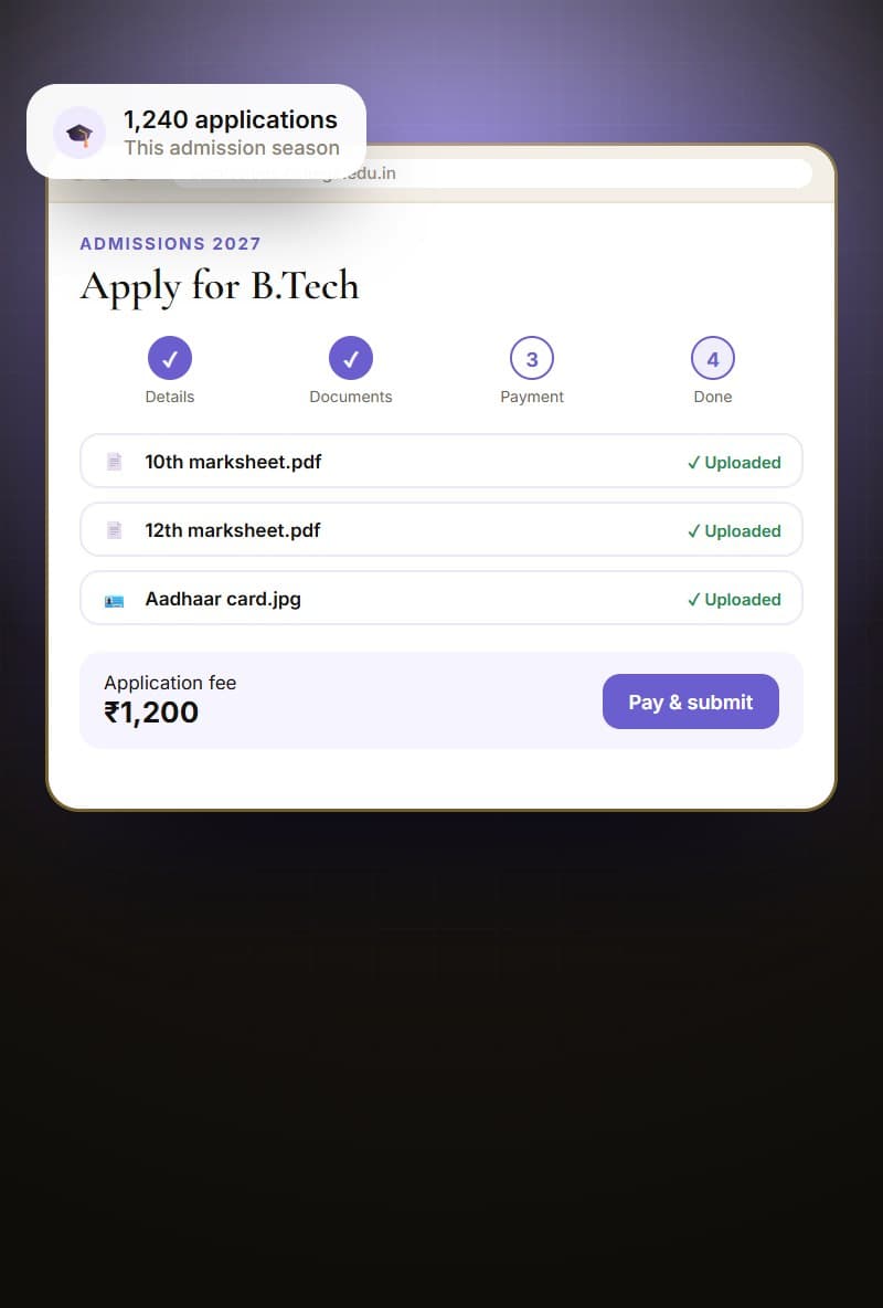 Admissions portal (concept design)